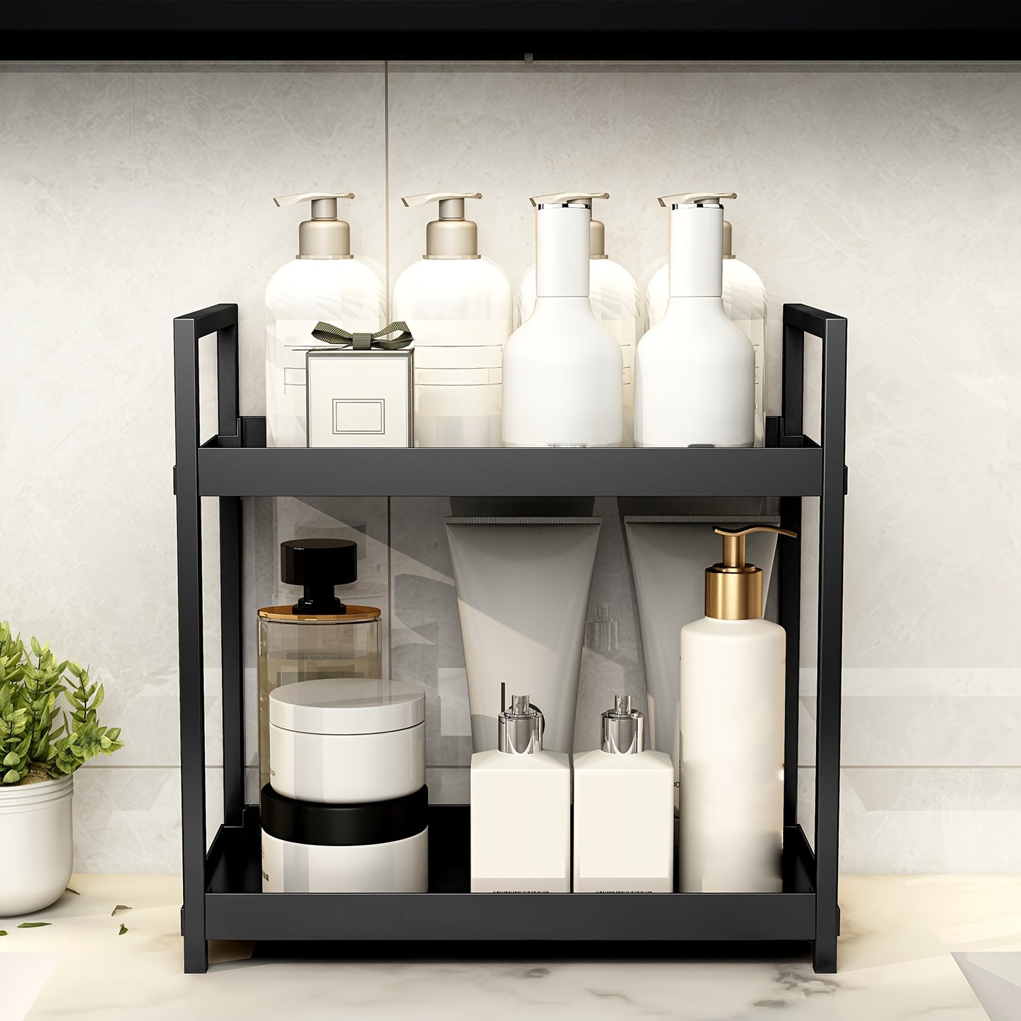 2pcs Bathroom Rack,Cosmetic Organizer Rack,Sinkcare storage rack,Bathroom Counter Storage rack