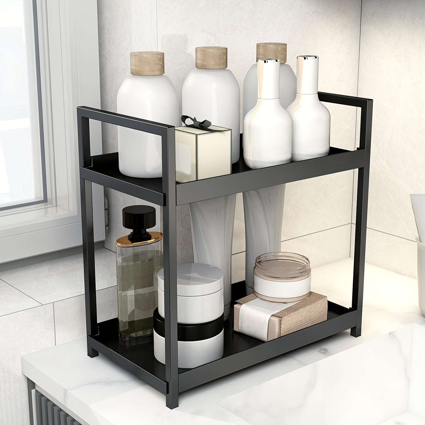 2pcs Bathroom Rack,Cosmetic Organizer Rack,Sinkcare storage rack,Bathroom Counter Storage rack