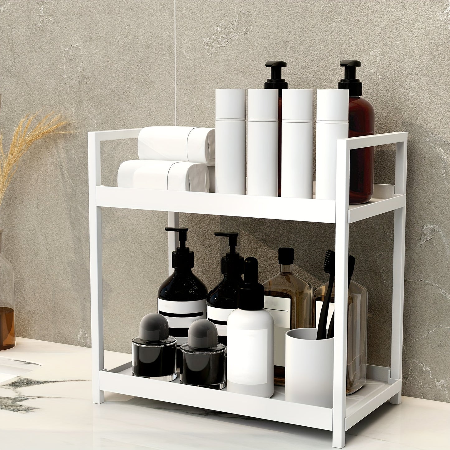 2pcs Bathroom Rack,Cosmetic Organizer Rack,Sinkcare storage rack,Bathroom Counter Storage rack